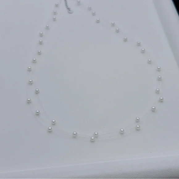 X680 Handmade S925 Freshwater Baby Pearl Triple Layer Floating Necklaces